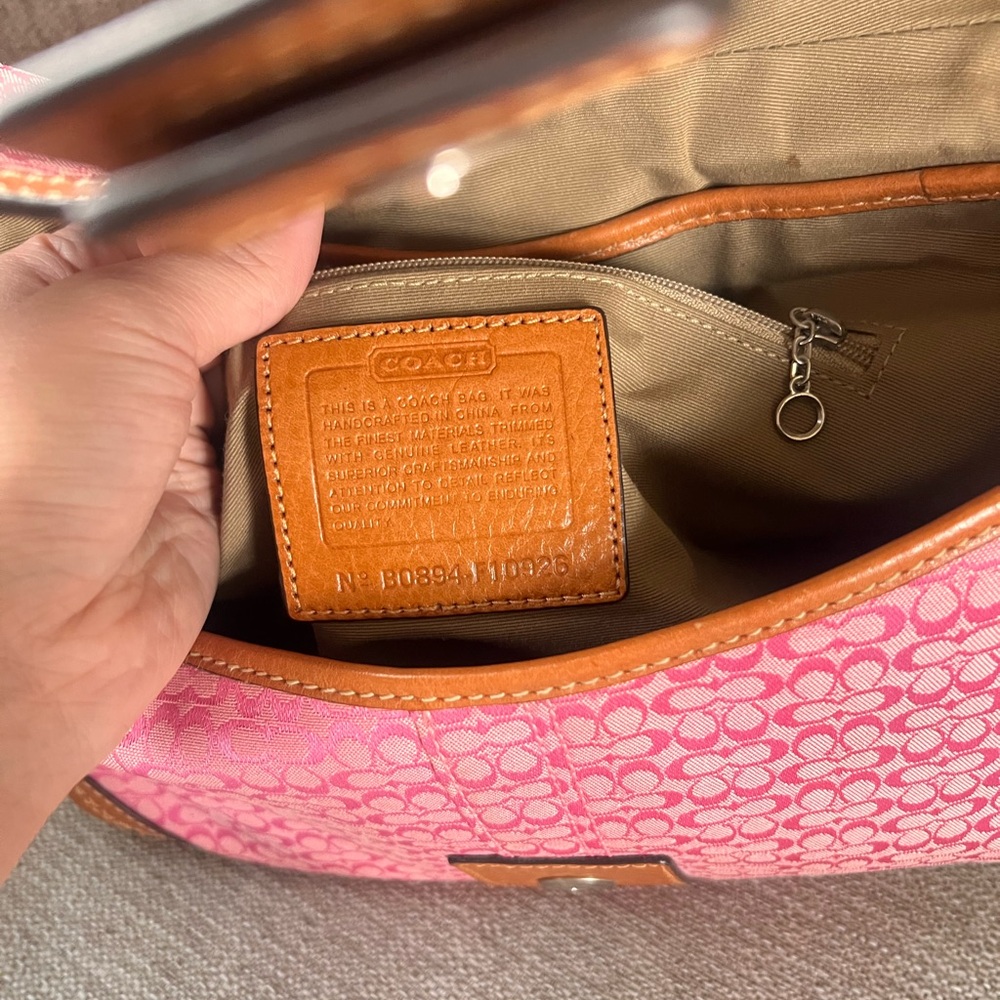 Coach Rare Pink and Brown Signature Ashley Flap Hampton Soho Shoulder Bag - Picture 9 of 9